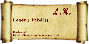 Legény Mihály névjegykártya