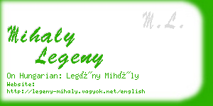 mihaly legeny business card